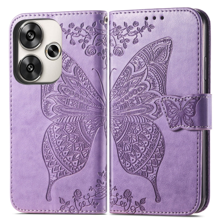 For Xiaomi Redmi Turbo 3 5G Butterfly Love Flower Embossed Leather Phone Case