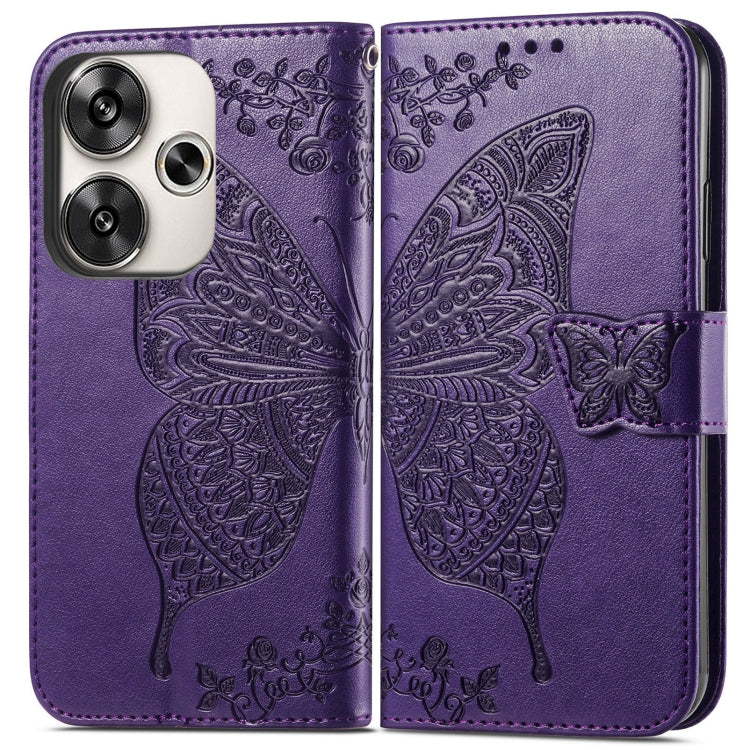 For Xiaomi Redmi Turbo 3 5G Butterfly Love Flower Embossed Leather Phone Case