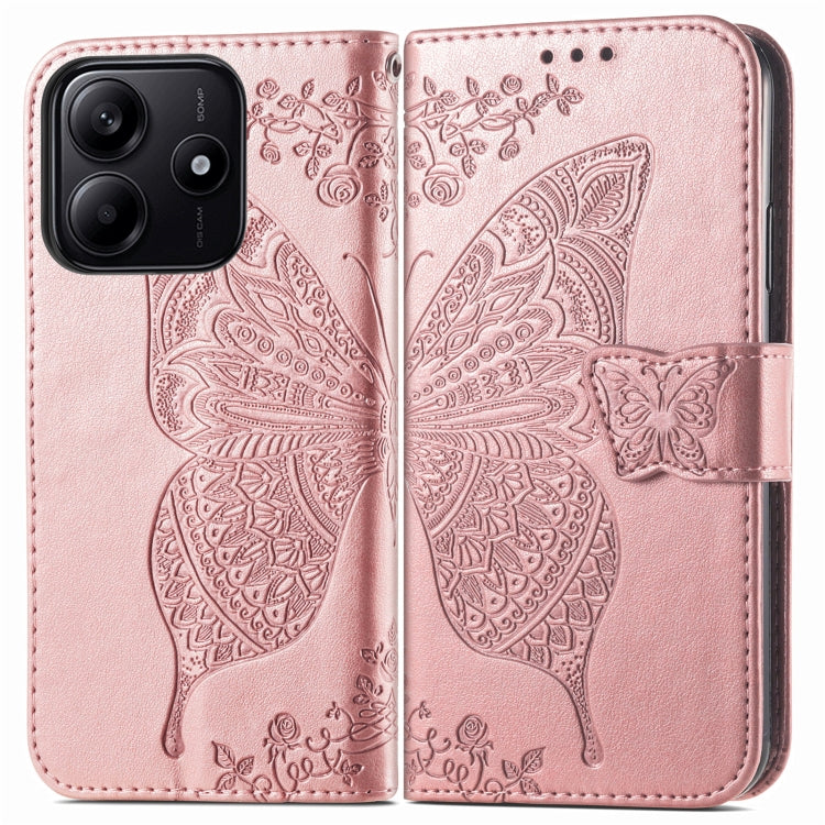 For Xiaomi Redmi Note 14 5G Butterfly Love Flower Embossed Leather Phone Case