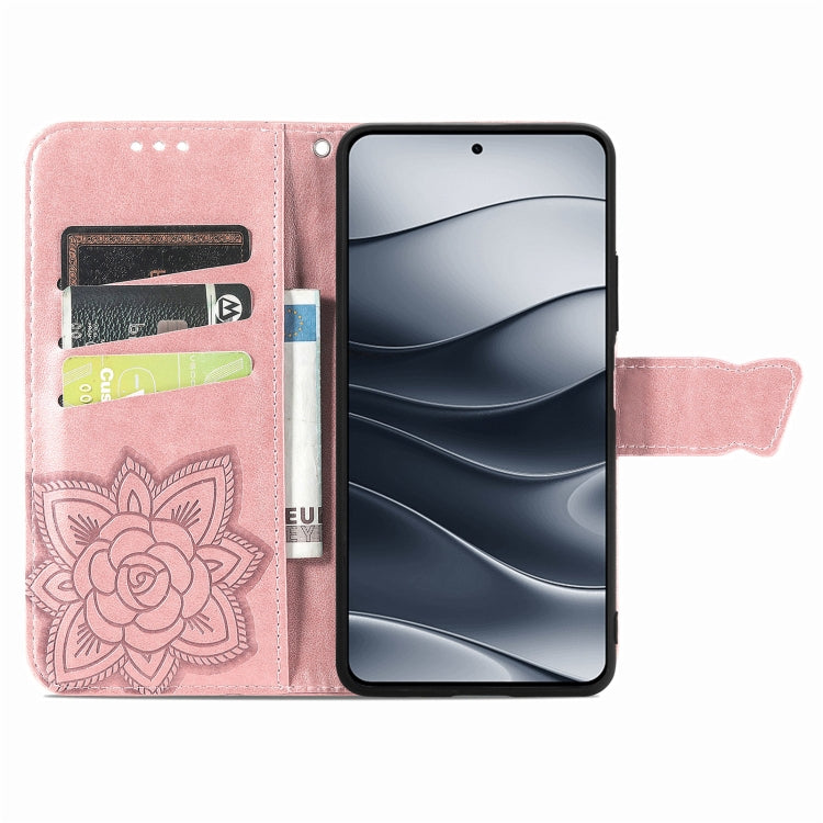 For Xiaomi Redmi Note 14 5G Butterfly Love Flower Embossed Leather Phone Case