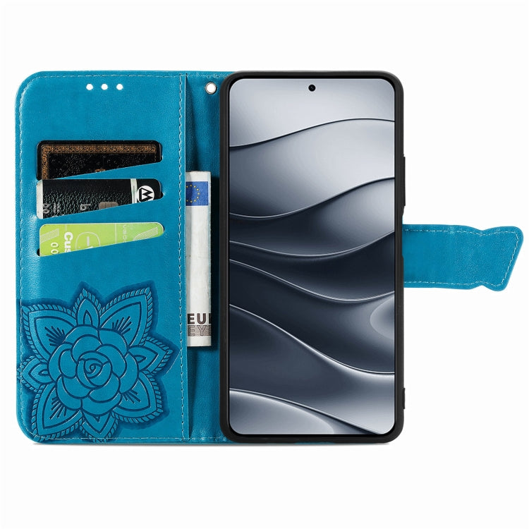 For Xiaomi Redmi Note 14 5G Butterfly Love Flower Embossed Leather Phone Case