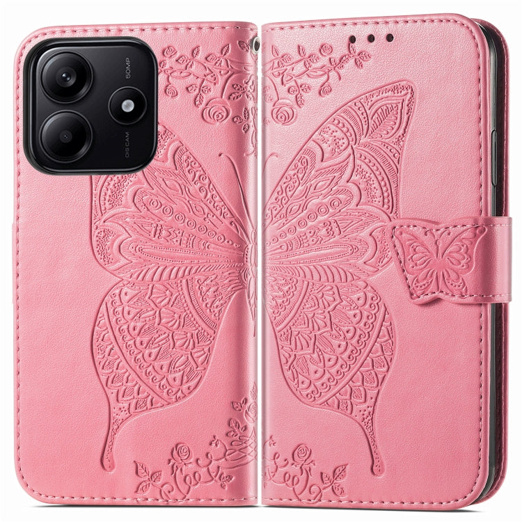 For Xiaomi Redmi Note 14 5G Butterfly Love Flower Embossed Leather Phone Case