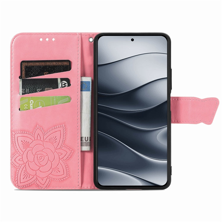 For Xiaomi Redmi Note 14 5G Butterfly Love Flower Embossed Leather Phone Case