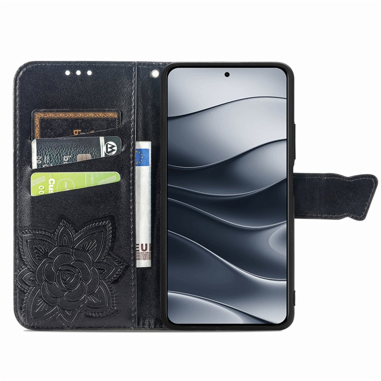 For Xiaomi Redmi Note 14 5G Butterfly Love Flower Embossed Leather Phone Case