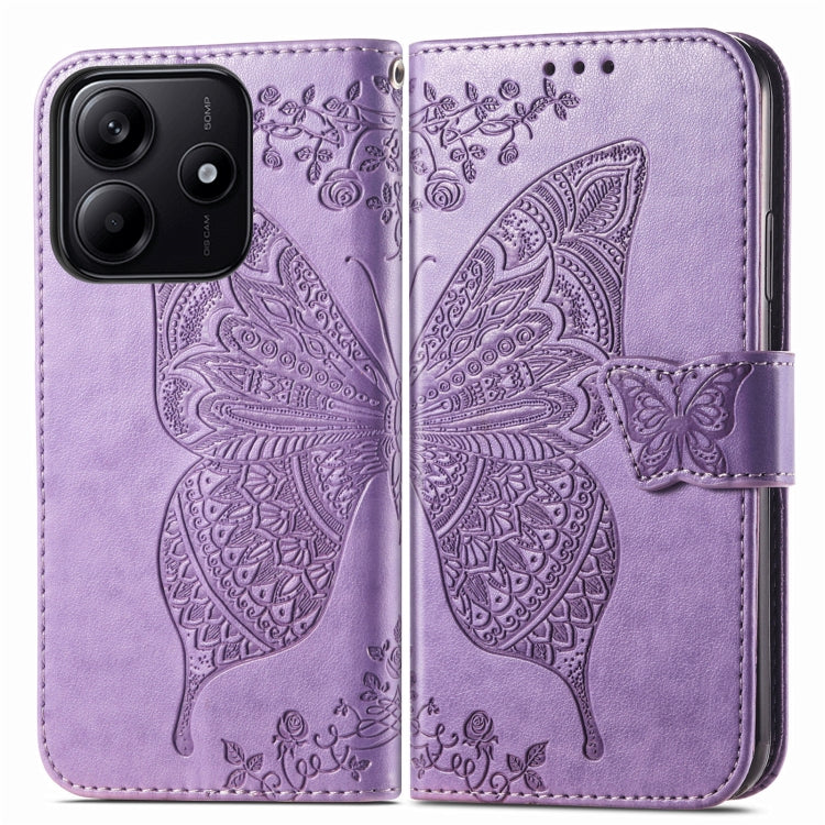 For Xiaomi Redmi Note 14 5G Butterfly Love Flower Embossed Leather Phone Case