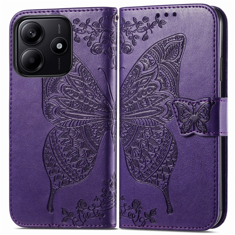 For Xiaomi Redmi Note 14 5G Butterfly Love Flower Embossed Leather Phone Case