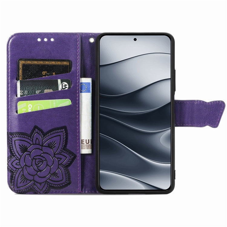 For Xiaomi Redmi Note 14 5G Butterfly Love Flower Embossed Leather Phone Case