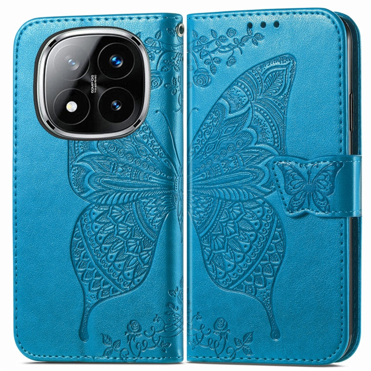 For Xiaomi Redmi Note 14 Pro 5G Butterfly Love Flower Embossed Leather Phone Case