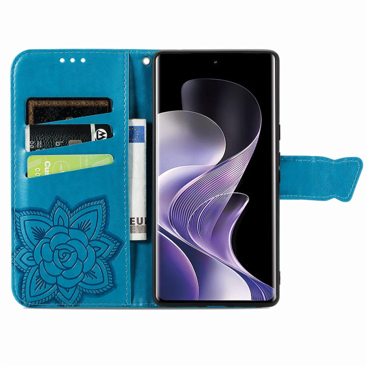 For Xiaomi Redmi Note 14 Pro 5G Butterfly Love Flower Embossed Leather Phone Case
