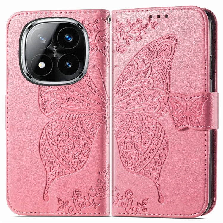 For Xiaomi Redmi Note 14 Pro 5G Butterfly Love Flower Embossed Leather Phone Case