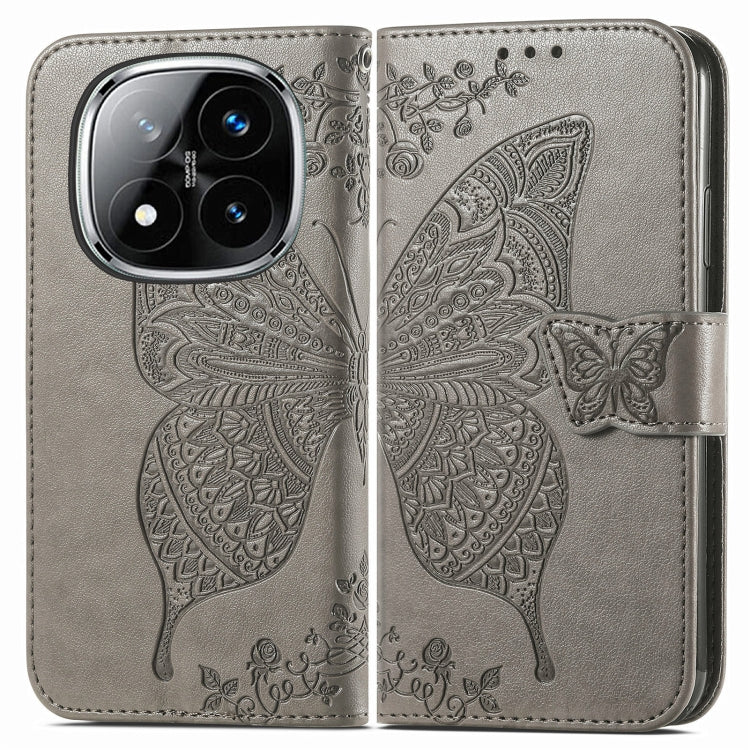 For Xiaomi Redmi Note 14 Pro 5G Butterfly Love Flower Embossed Leather Phone Case