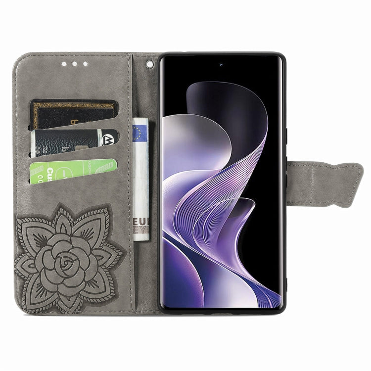 For Xiaomi Redmi Note 14 Pro 5G Butterfly Love Flower Embossed Leather Phone Case