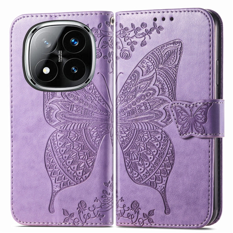 For Xiaomi Redmi Note 14 Pro 5G Butterfly Love Flower Embossed Leather Phone Case