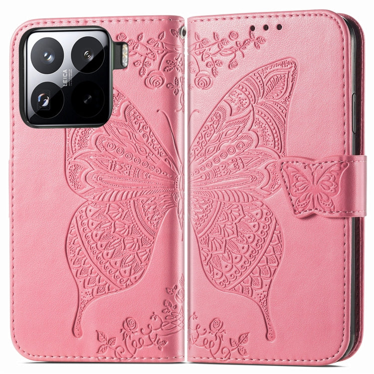 For Xiaomi 15 Butterfly Love Flower Embossed Leather Phone Case