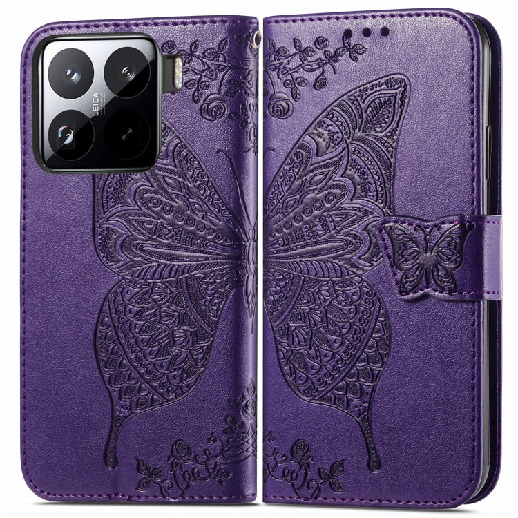 For Xiaomi 15 Pro Butterfly Love Flower Embossed Leather Phone Case