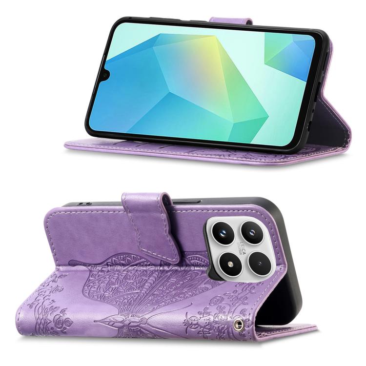 For Xiaomi 17 Butterfly Love Flower Embossed Leather Phone Case