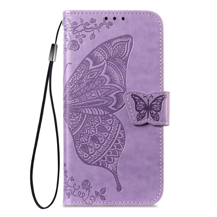 For Xiaomi Poco M7 4G 169mm Butterfly Love Flower Embossed Leather Phone Case