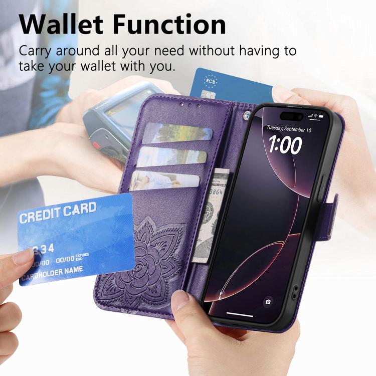 For Xiaomi 17 Pro Butterfly Love Flower Embossed Leather Phone Case