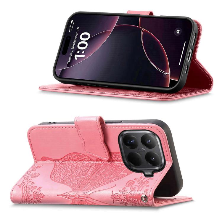 For Xiaomi 15T Pro Butterfly Love Flower Embossed Leather Phone Case
