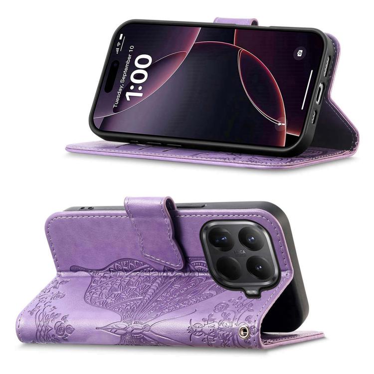 For Xiaomi 15T Pro Butterfly Love Flower Embossed Leather Phone Case