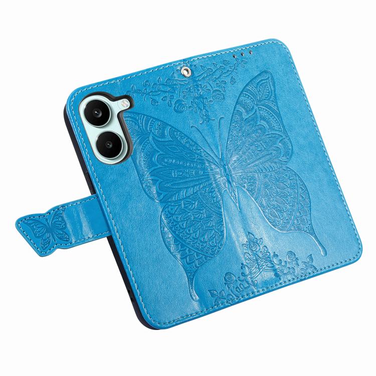 For Redmi Turbo 5 5G Butterfly Love Flower Embossed Leather Phone Case