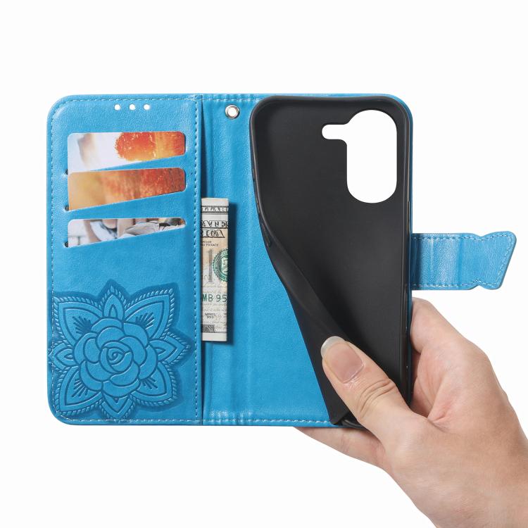 For Redmi Turbo 5 5G Butterfly Love Flower Embossed Leather Phone Case