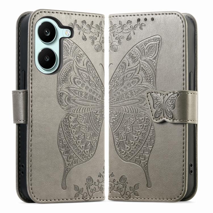 For Redmi Turbo 5 5G Butterfly Love Flower Embossed Leather Phone Case