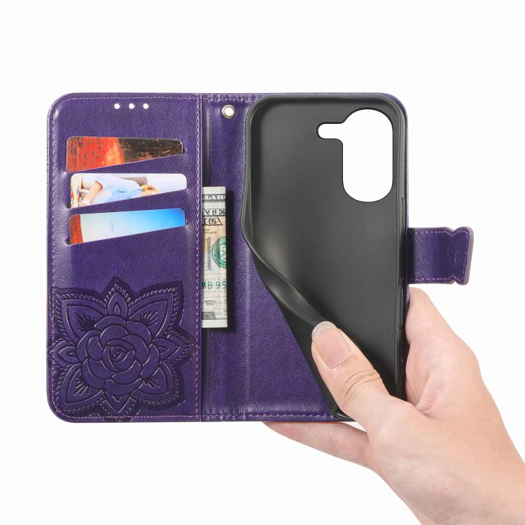 For Redmi Turbo 5 5G Butterfly Love Flower Embossed Leather Phone Case