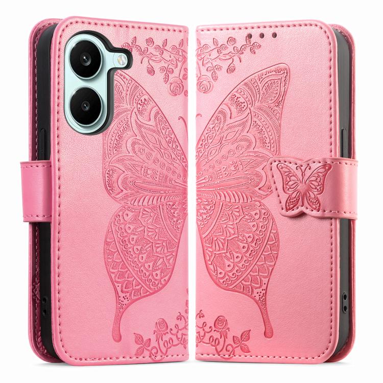 For Xiaomi Poco X8 Pro 5G Butterfly Love Flower Embossed Leather Phone Case