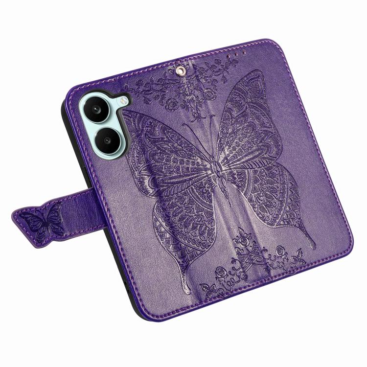 For Xiaomi Poco X8 Pro 5G Butterfly Love Flower Embossed Leather Phone Case