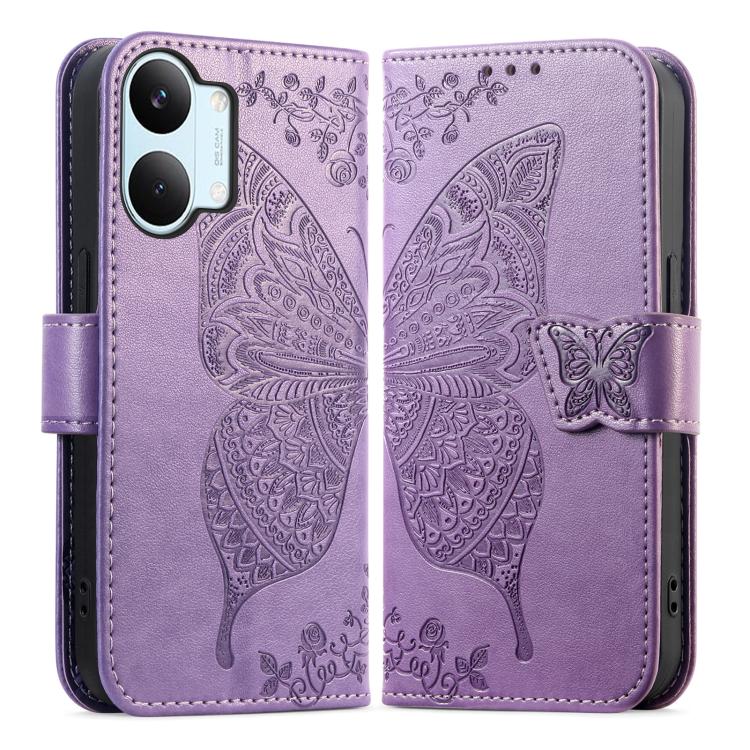 For Redmi Turbo 5 Max 5G Butterfly Love Flower Embossed Leather Phone Case