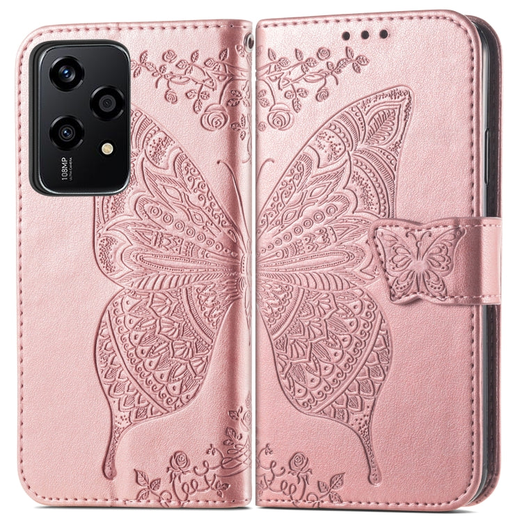 For Honor 200 Lite Global Butterfly Love Flower Embossed Leather Phone Case