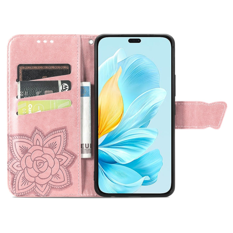 For Honor 200 Lite Global Butterfly Love Flower Embossed Leather Phone Case