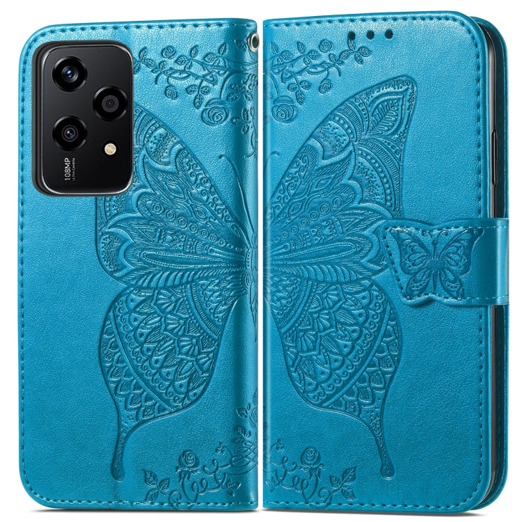 For Honor 200 Lite Global Butterfly Love Flower Embossed Leather Phone Case