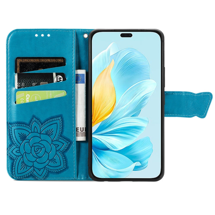 For Honor 200 Lite Global Butterfly Love Flower Embossed Leather Phone Case