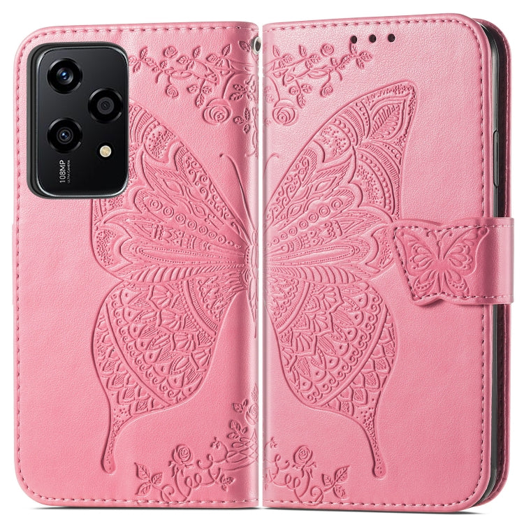 For Honor 200 Lite Global Butterfly Love Flower Embossed Leather Phone Case