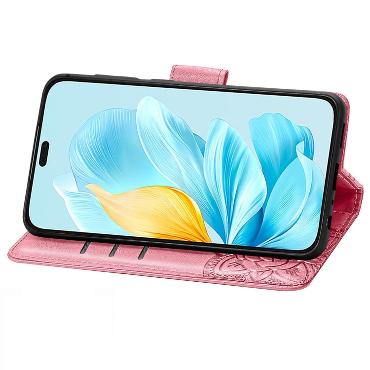 For Honor 200 Lite Global Butterfly Love Flower Embossed Leather Phone Case