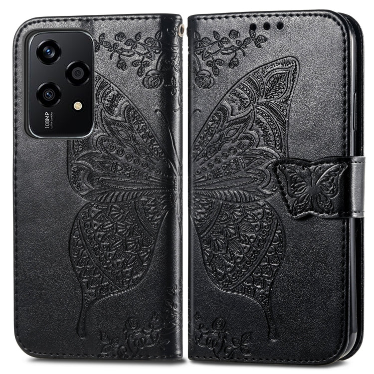 For Honor 200 Lite Global Butterfly Love Flower Embossed Leather Phone Case