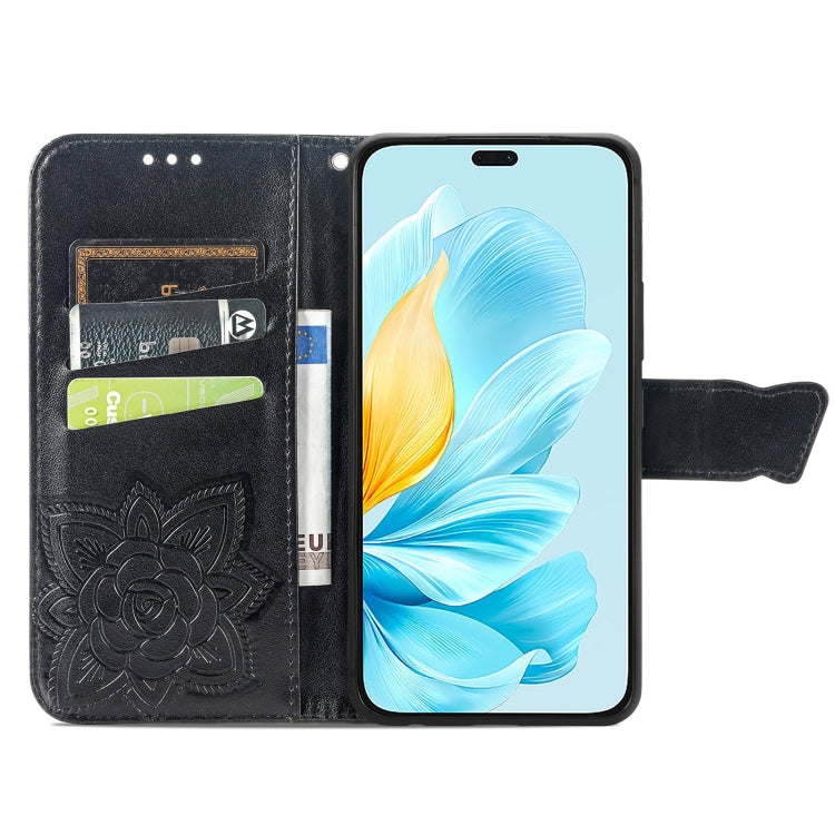 For Honor 200 Lite Global Butterfly Love Flower Embossed Leather Phone Case