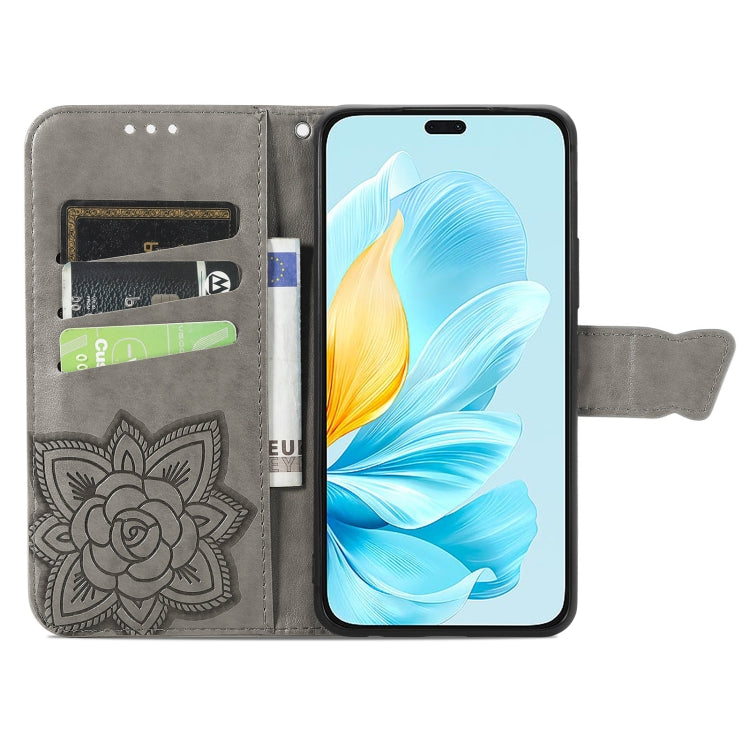 For Honor 200 Lite Global Butterfly Love Flower Embossed Leather Phone Case