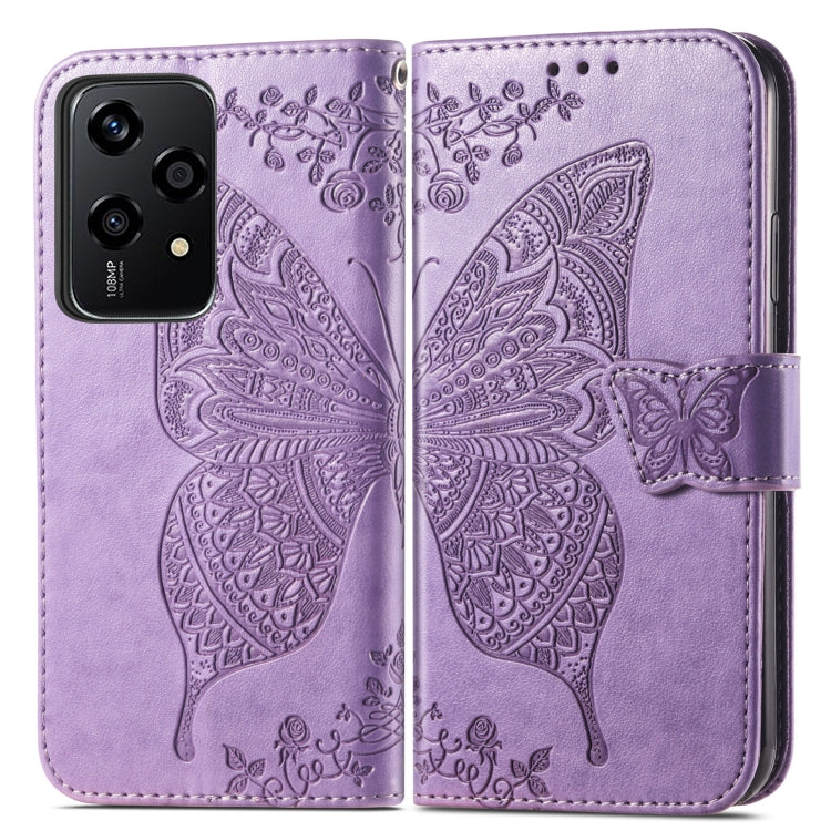 For Honor 200 Lite Global Butterfly Love Flower Embossed Leather Phone Case