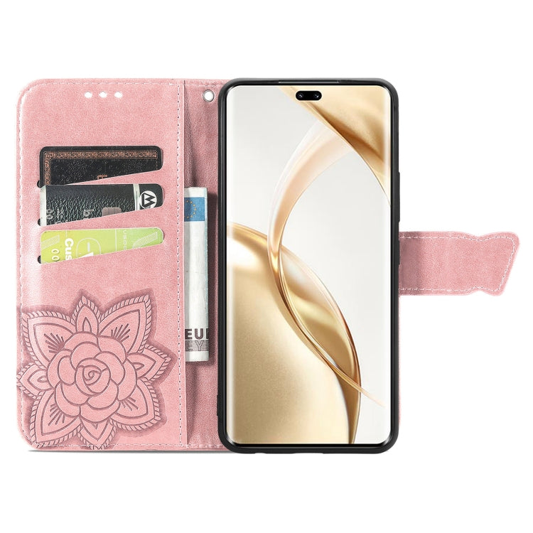 For Honor 200 Pro Butterfly Love Flower Embossed Leather Phone Case