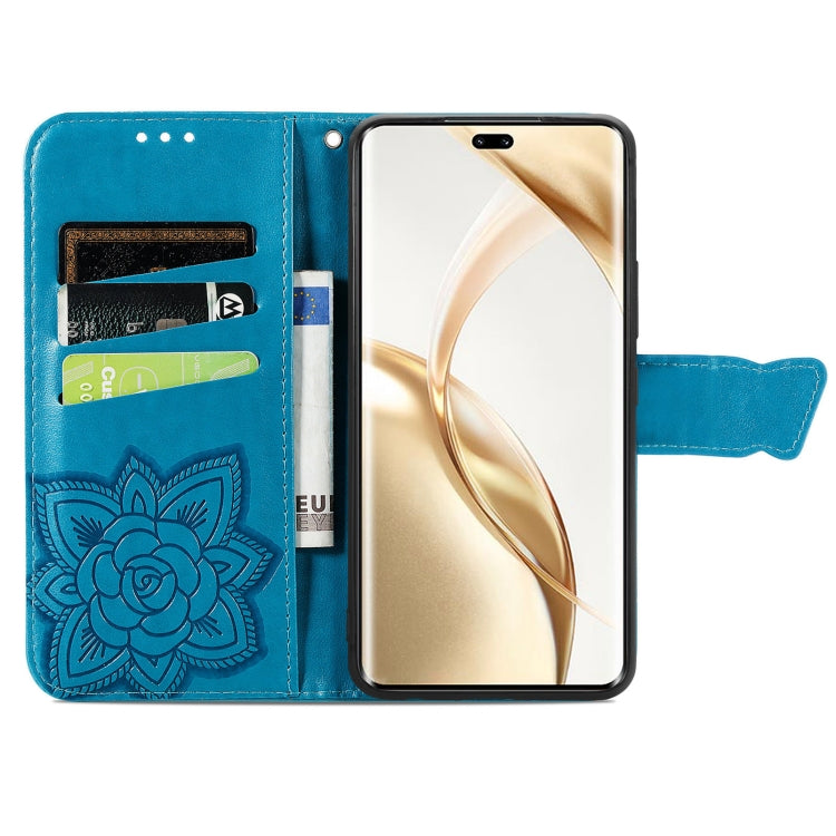 For Honor 200 Pro Butterfly Love Flower Embossed Leather Phone Case