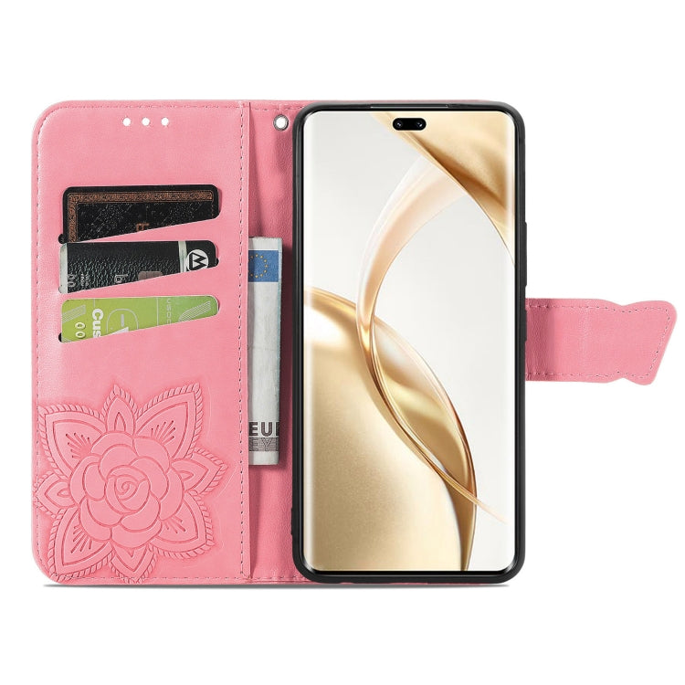 For Honor 200 Pro Butterfly Love Flower Embossed Leather Phone Case