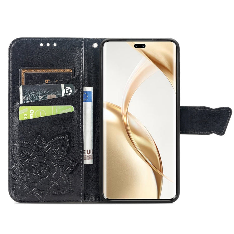 For Honor 200 Pro Butterfly Love Flower Embossed Leather Phone Case