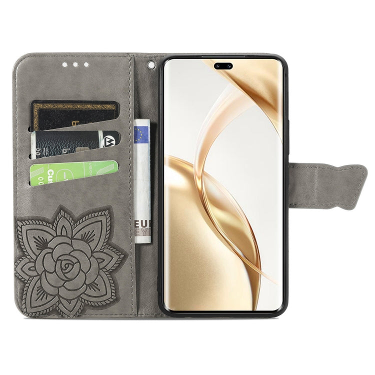 For Honor 200 Pro Butterfly Love Flower Embossed Leather Phone Case