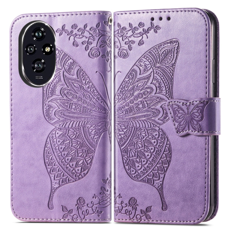 For Honor 200 Pro Butterfly Love Flower Embossed Leather Phone Case