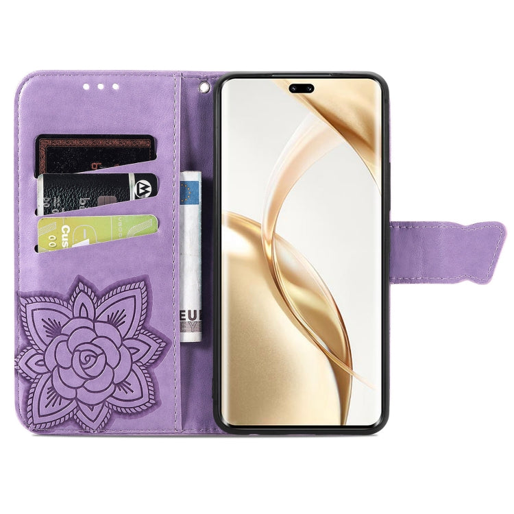 For Honor 200 Pro Butterfly Love Flower Embossed Leather Phone Case