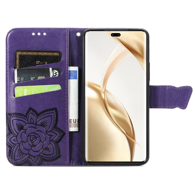 For Honor 200 Pro Butterfly Love Flower Embossed Leather Phone Case