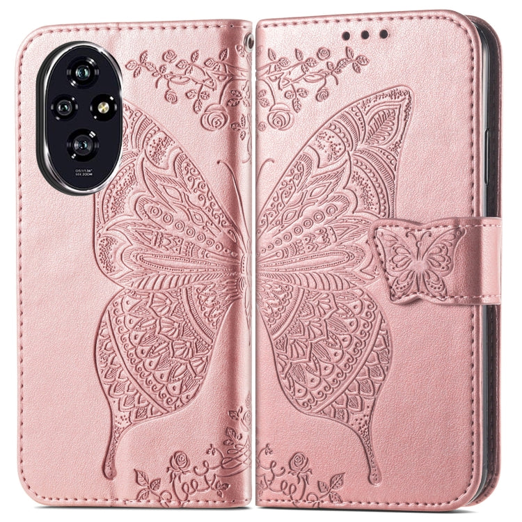 For Honor 200 Butterfly Love Flower Embossed Leather Phone Case